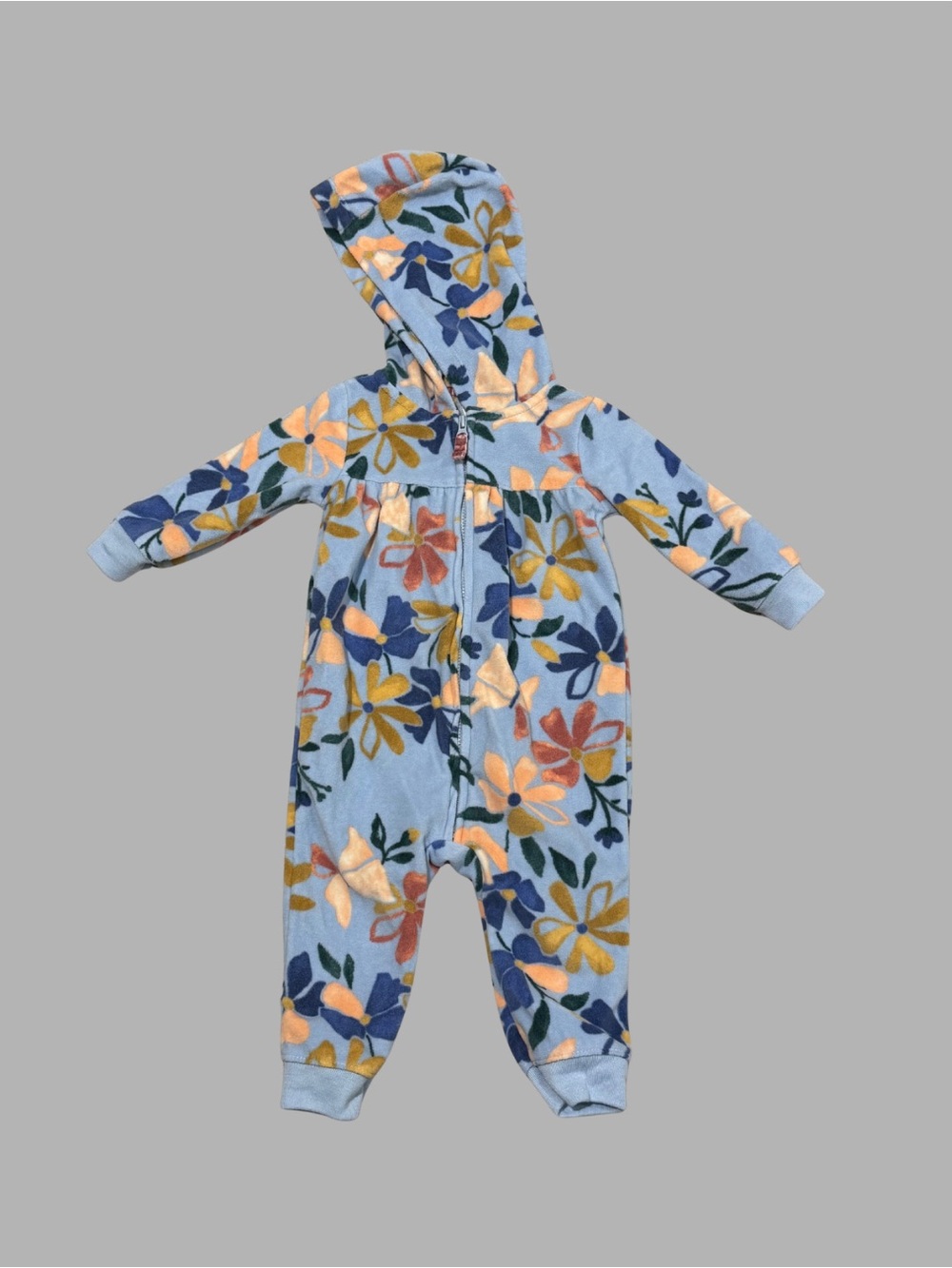 Carter’s Baby Girl Floral Fleece Hooded Jumpsuit 9M
